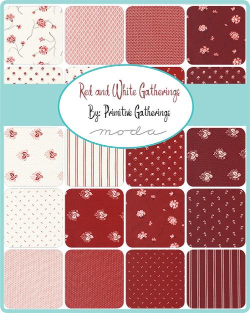 Red and White Gatherings Jelly Roll | Primitive Gatherings for Moda Fabrics