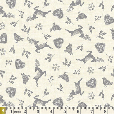 Scandi 2020 -  Icon Scatter - Grey - by Makower UK - Fabric by the Yard