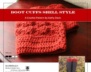 Crochet Pattern-Boot Cuff- Shell Style - Digital Download