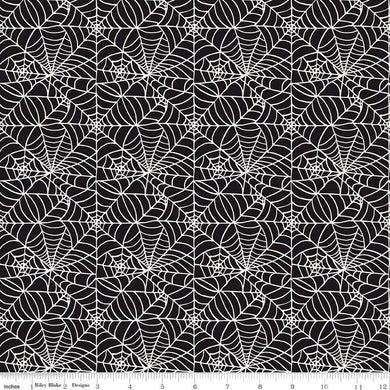 Sophisticated Halloween - Spiderweb - Black - Fabric by the Yard