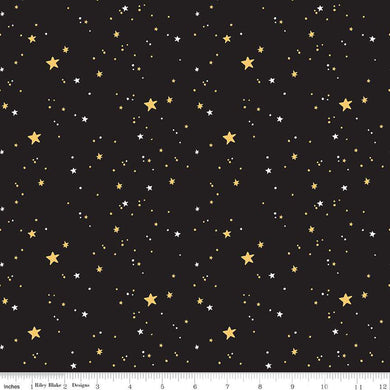 Sophisticated Halloween - Stars - Black - Fabric by the Yard