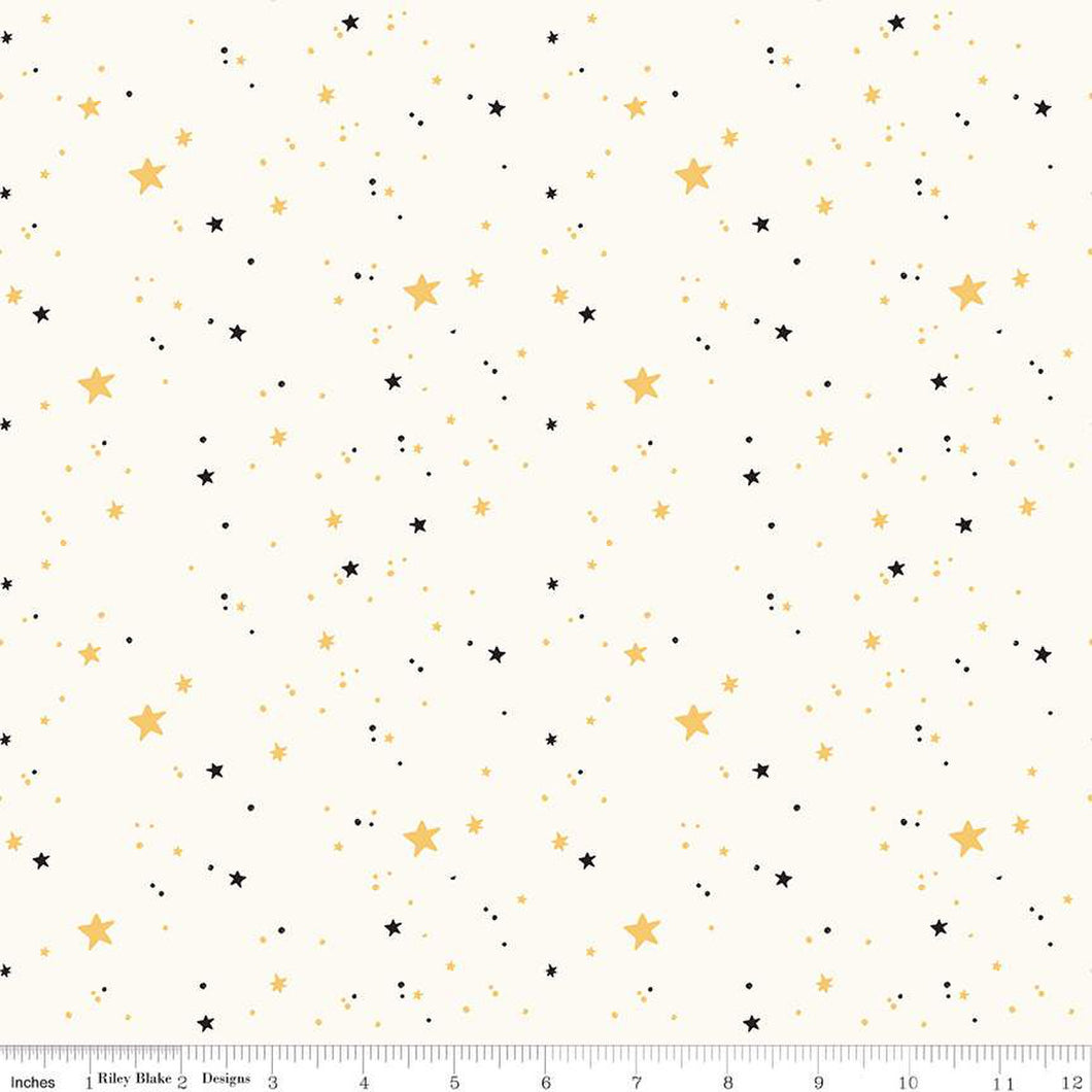 Sophisticated Halloween - Stars - Cream - Fabric by the Yard