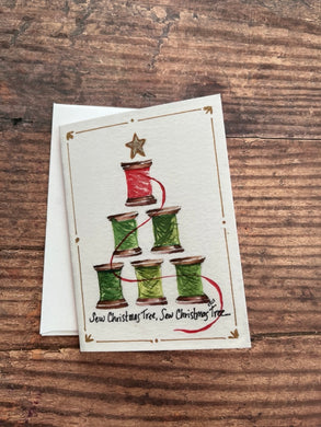 Holiday Greeting Card - Watercolor print - Thread Tree