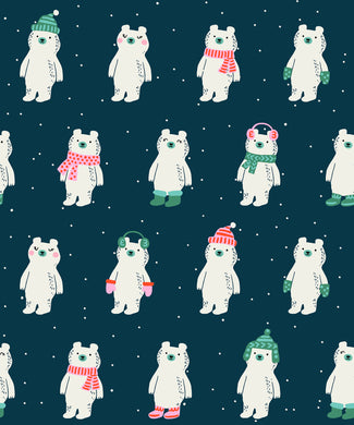 Snow Bears | Peacock - Ruby Star Society - Fabric by the Yard