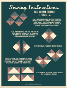 No Waste Flying Geese using Half-Square Triangles - FREE GUIDE