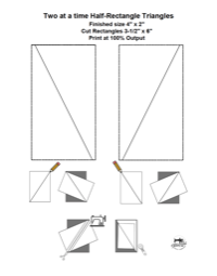 Two at a time Half-Rectangle Triangles Template - Finished Size 4" x 2" - FREE TEMPLATE