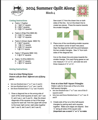 2024 Summer Quilt Along - Block 4