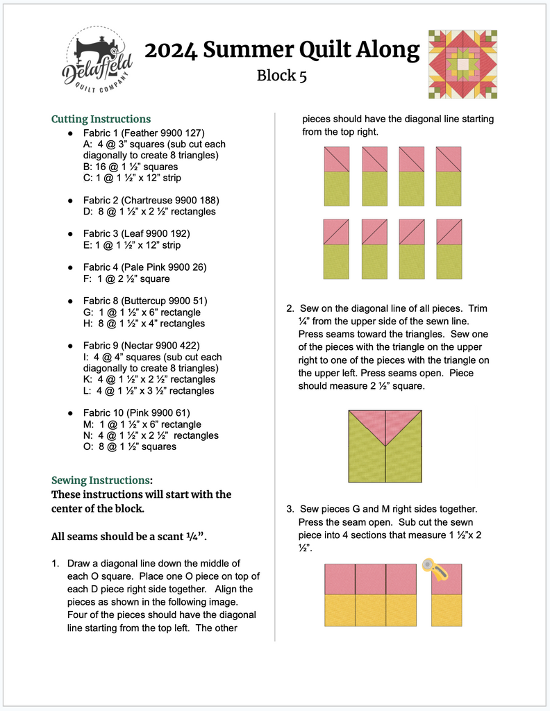 2024 Summer Quilt Along - Block 5