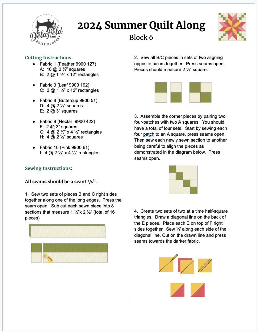 2024 Summer Quilt Along - Block 6