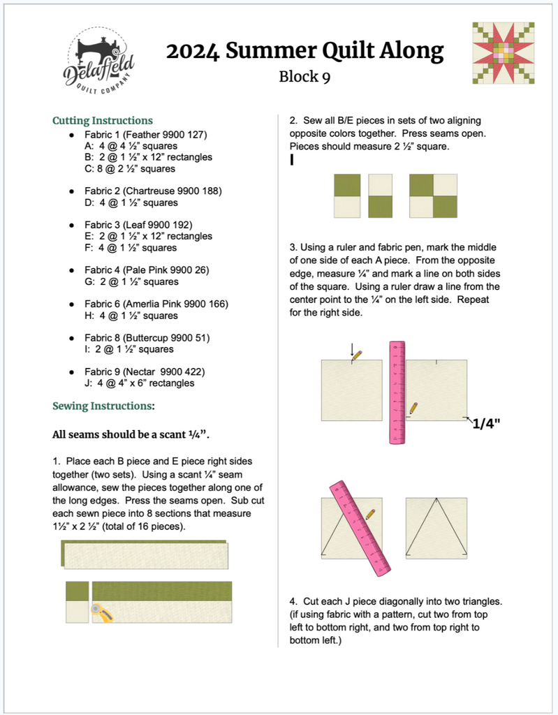 2024 Summer Quilt Along - Block 9