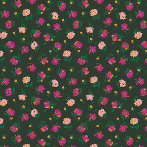 Flower Society Fabric | Gentle Rosebuds Lunar - Fabric by the Yard