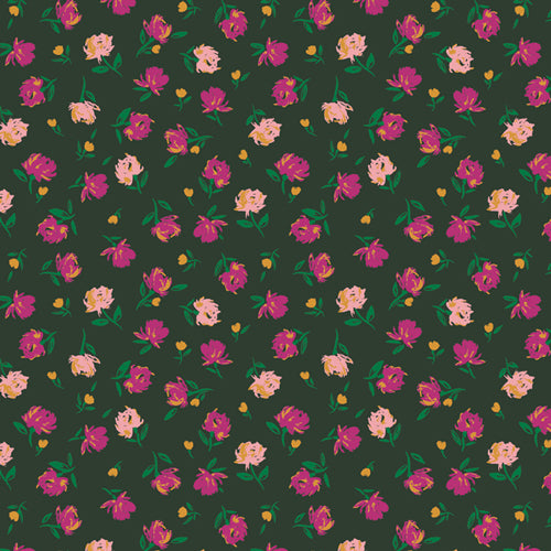 Flower Society Fabric | Gentle Rosebuds Lunar - Fabric by the Yard
