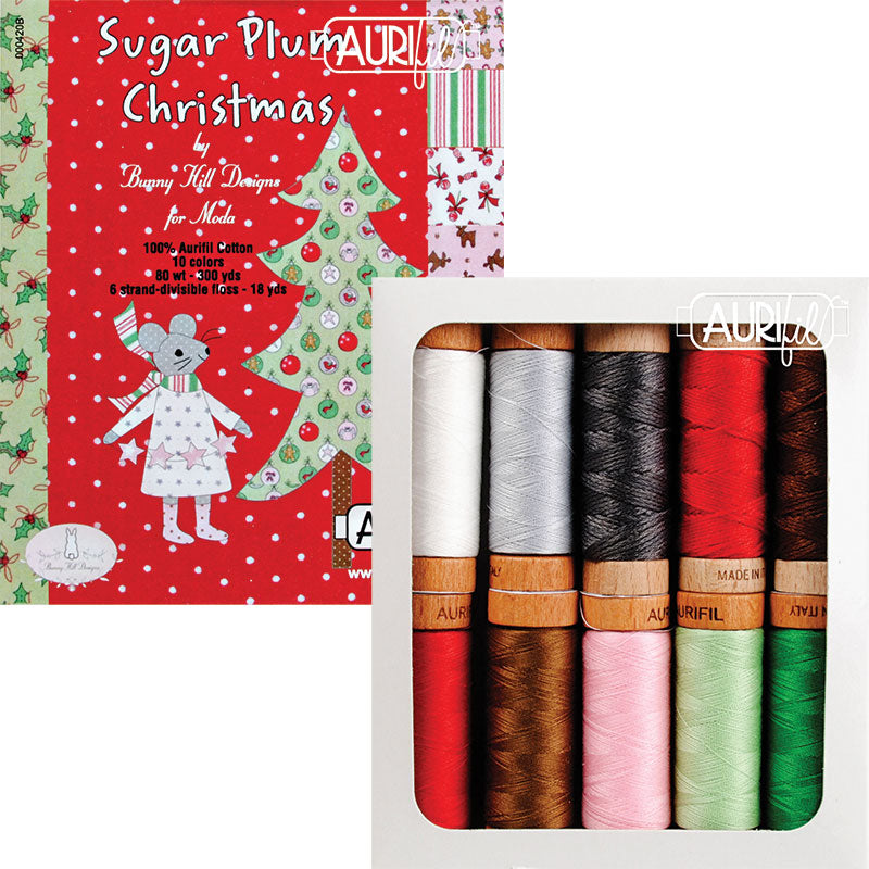 Sugar Plum Christmas Collection Thread set by Aurifil - set of 10