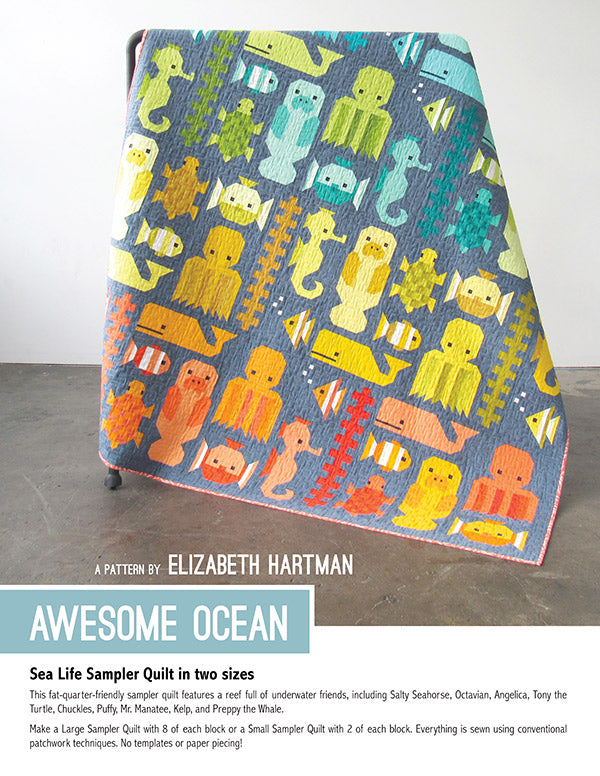Awesome Ocean  by Elizabeth Hartman - Printed Pattern