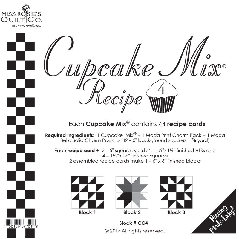 Cupcake Mix Recipe 4 - 44ct CC4 Miss Rosie