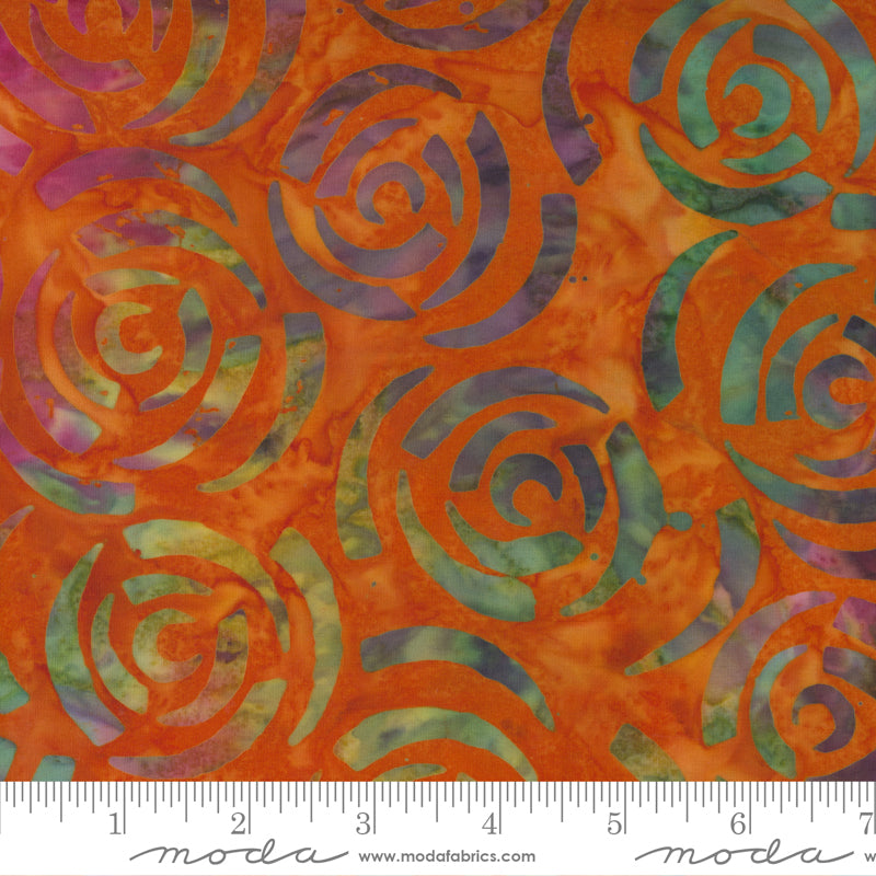 Orange Batik Fabric by the Yard