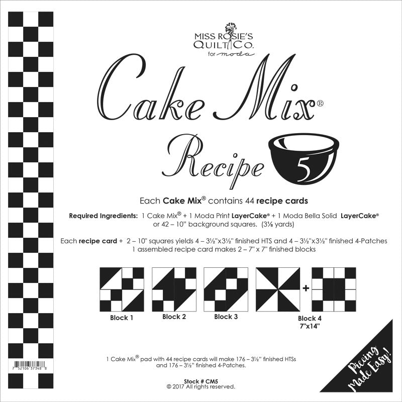 Cake Mix Recipe 5 44ct CM5 Miss Rosie