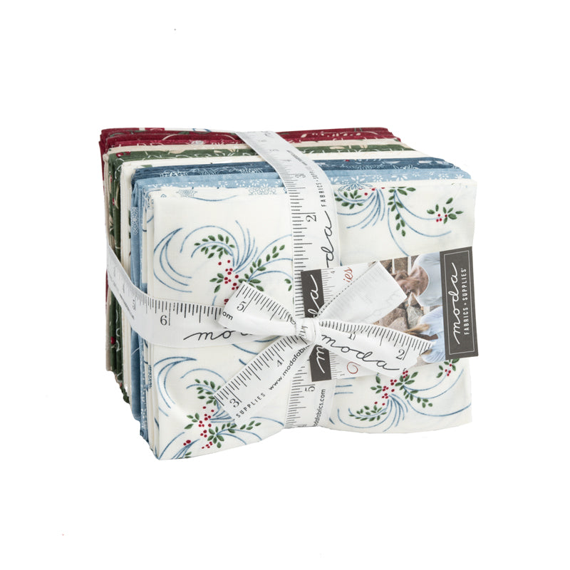 Winter Flurries Fat Quarter Bundle online Holly Taylor for Moda blue and red Christmas fabric 6880AB