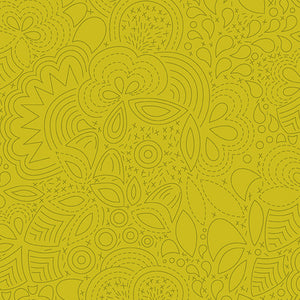 Sun Print 2020 - Stitched Chartreuse  - Fabric by the Yard
