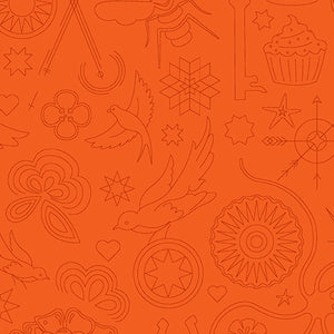 Sun Print 2020 - Embroidery Pumpkin  - Fabric by the Yard