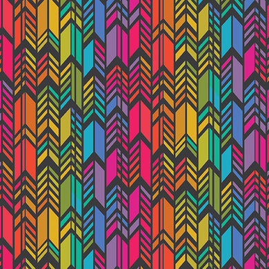 Art Theory - Rainbow Feather  - Night  - Fabric by the Yard