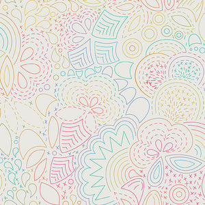 Art Theory - Rainbow Stitched  - Day - Fabric by the Yard