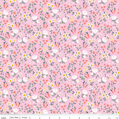 Pink Easter Egg Hunt Floral - Fabric by the Yard