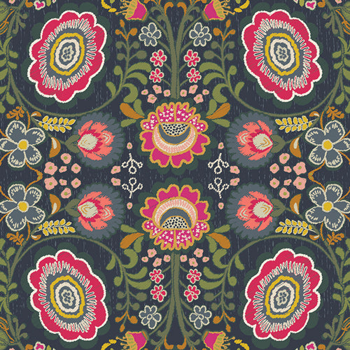 Art Gallery Fabrics - Indie Folk - Khokhloma Gloom  - Fabric by the Yard