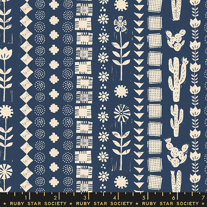 Heirloom - Garden Rows Bluebell - Ruby Star Society - Fabric by the Yard