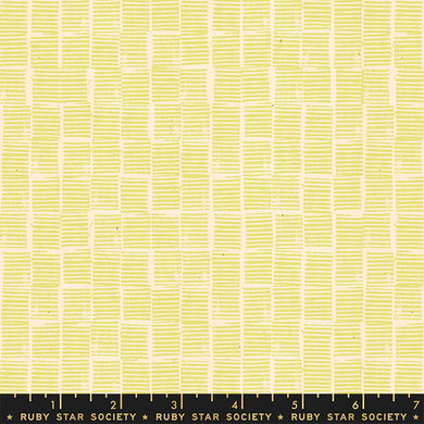 Heirloom - STRIPE STAMP - Soft Yellow - Ruby Star Society - Fabric by the Yard