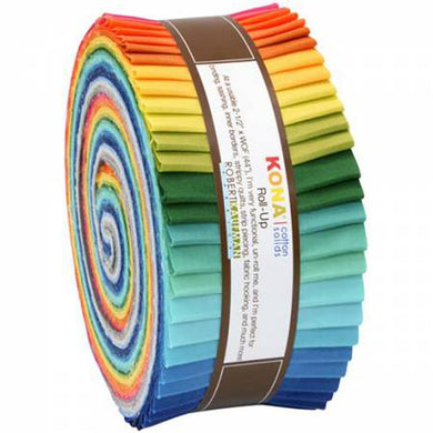 2-1/2in Strips Roll Up Kona Solids Summer Colorway 40pcs