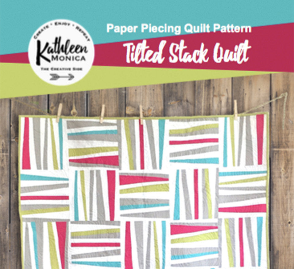 Tilted Stack Quilt Pattern - Foundation Piecing Pattern - Digital Down ...