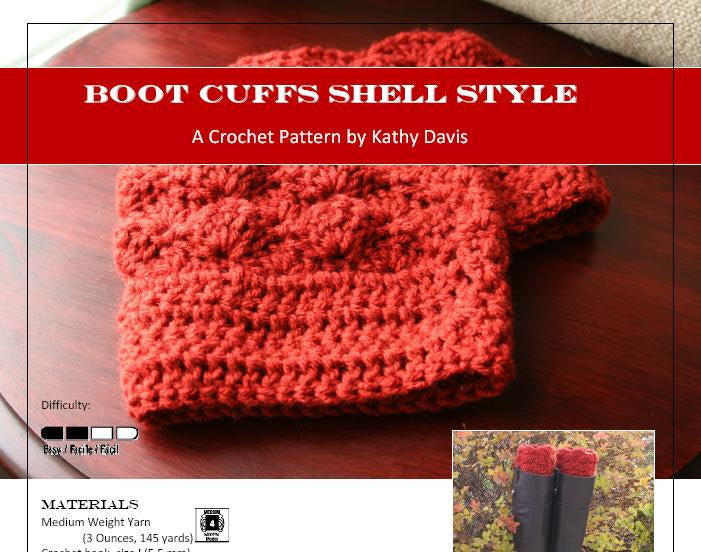 Crochet Pattern-Boot Cuff- Shell Style Digital Download