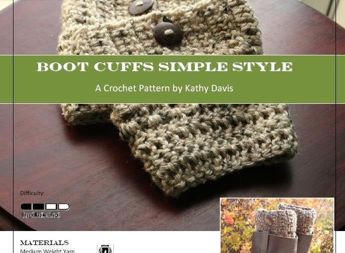 Crochet Pattern-Boot Cuff- Simple Style - Digital Download