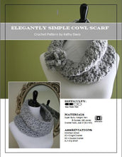 Load image into Gallery viewer, Crochet Pattern-Elegantly Simple Cowl Scarf - Digital Download