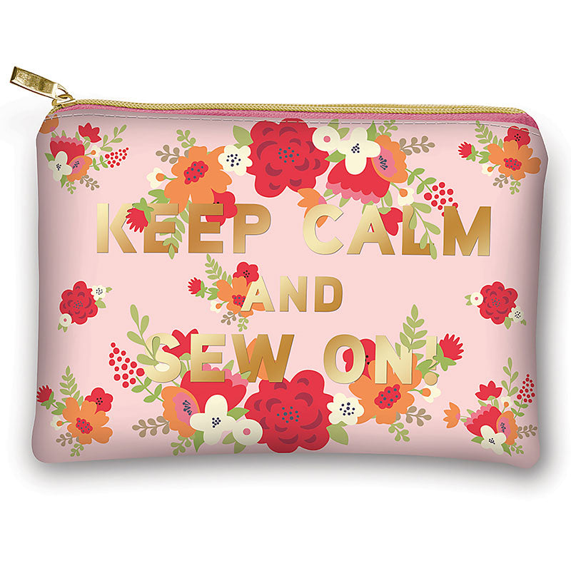 Keep Calm and Sew On - Zippered Pouch